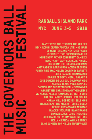 Illustration for article titled Kanye, Beck, potential awkwardness to headline this year’s Governors Ball